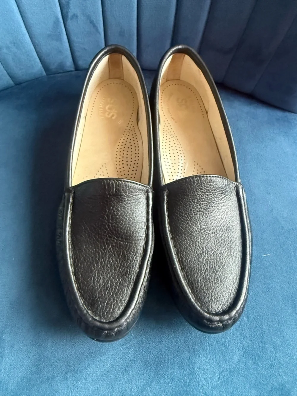 SAS Tripad Comfort Black Leather Loafers Slip On Walking Shoes 8